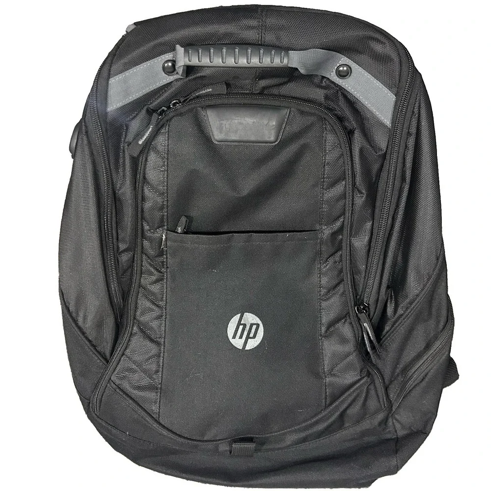 HP  Laptop  Pouch Carrying Backpack Travel Work Black Grey TSA Friendly
